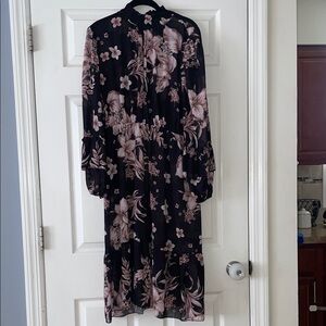 Floral Black and Pink Women's Dress